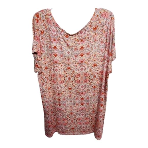 Cynthia Rowley Boho Floral super soft floral tunic length Shirt Plus Size 2X New - Picture 2 of 7